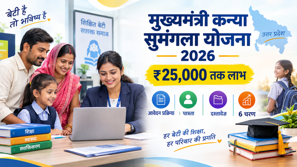 मुख्यमंत्री कन्या सुमंगला योजना 2026 – ₹25,000 तक लाभ, आवेदन प्रक्रिया, पात्रता और जरूरी दस्तावेज़