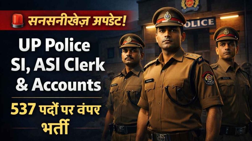 UP Police SI Confidential ASI Clerk Accounts recruitment 2026 notification