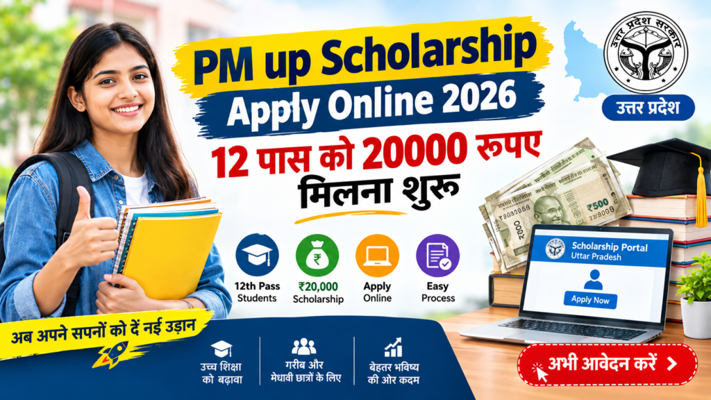 UP Scholarship Apply Online 2026 12वीं पास छात्रों की scholarship