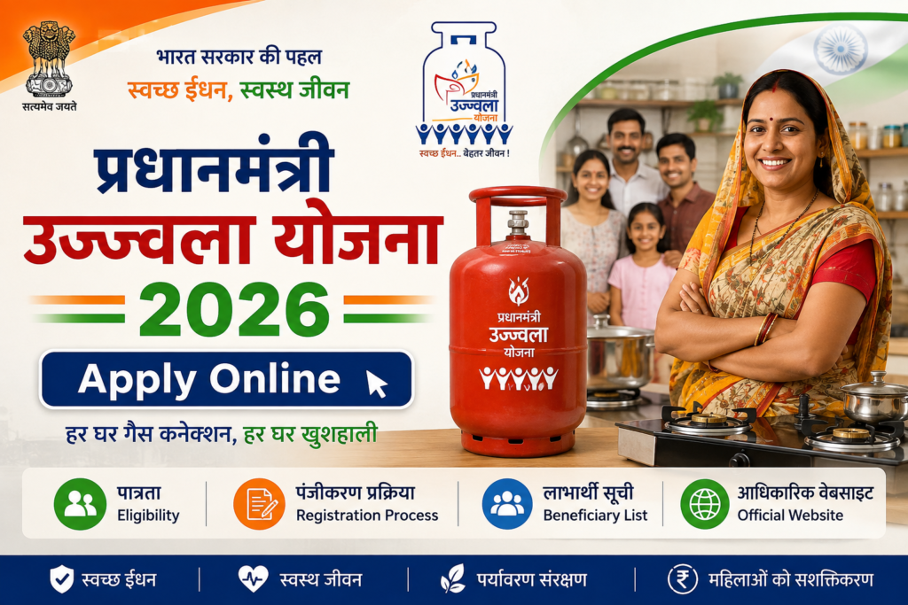 प्रधानमंत्री उज्ज्वला योजना 2026, PMUY Apply Online, उज्ज्वला योजना Eligibility, उज्ज्वला योजना Last Date, PMUY Beneficiary List